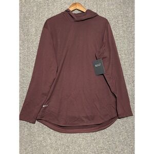 Bylt basics Hooded drop cut long sleeve maroon Mens new pullover size Large